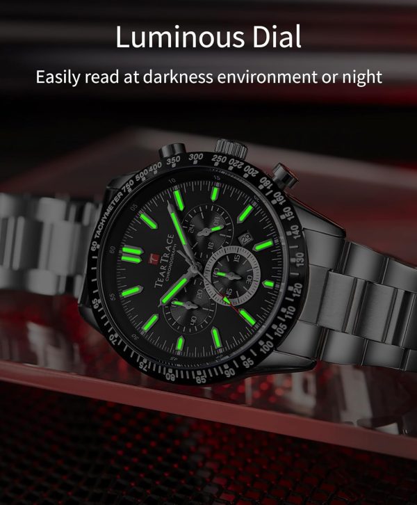 Mens Watches Analog Quartz Movement Big Face Waterproof Chronograph Wrist Watch Sport Work Classical Fashion Watches for Men with Leather Strap - Image 18