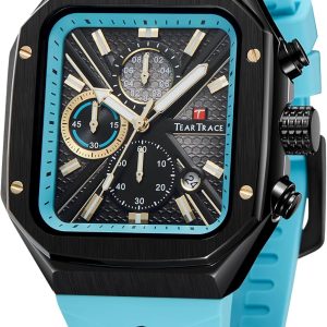 Chronograph Analog Watches for Men Luminous Waterproof Business Casual Work Wrist Men's Watch with Silicon Strap