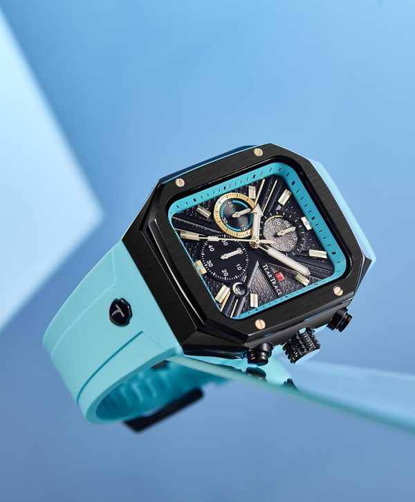 Chronograph Analog Watches for Men Luminous Waterproof Business Casual Work Wrist Men's Watch with Silicon Strap - Image 7
