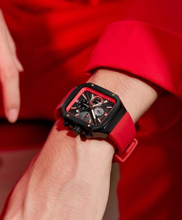 Chronograph Analog Watches for Men Luminous Waterproof Business Casual Work Wrist Men's Watch with Silicon Strap - Image 9
