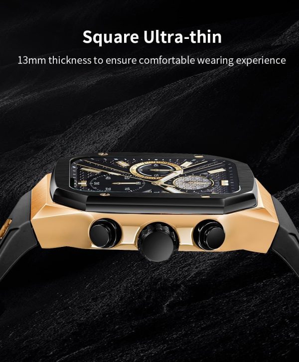 Chronograph Analog Watches for Men Luminous Waterproof Business Casual Work Wrist Men's Watch with Silicon Strap - Image 20