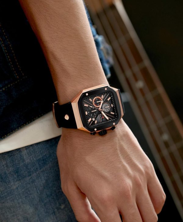 Chronograph Analog Watches for Men Luminous Waterproof Business Casual Work Wrist Men's Watch with Silicon Strap - Image 23
