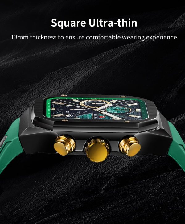 Chronograph Analog Watches for Men Luminous Waterproof Business Casual Work Wrist Men's Watch with Silicon Strap - Image 34