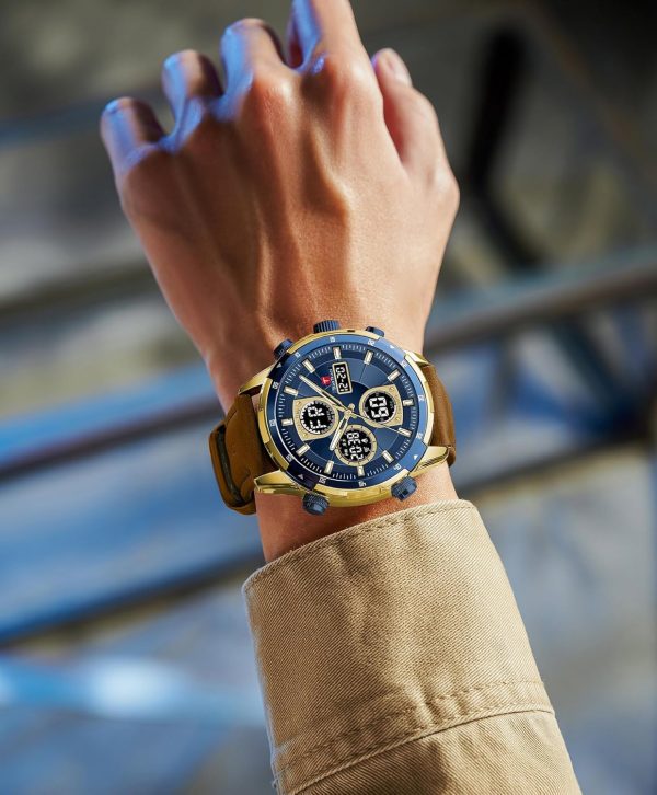 Men’s Watches Analog Digital Quartz Waterproof Sport Watches for Men Chronograph Alarm Multifunctional Wrist Watch with Silicone Strap - Image 2