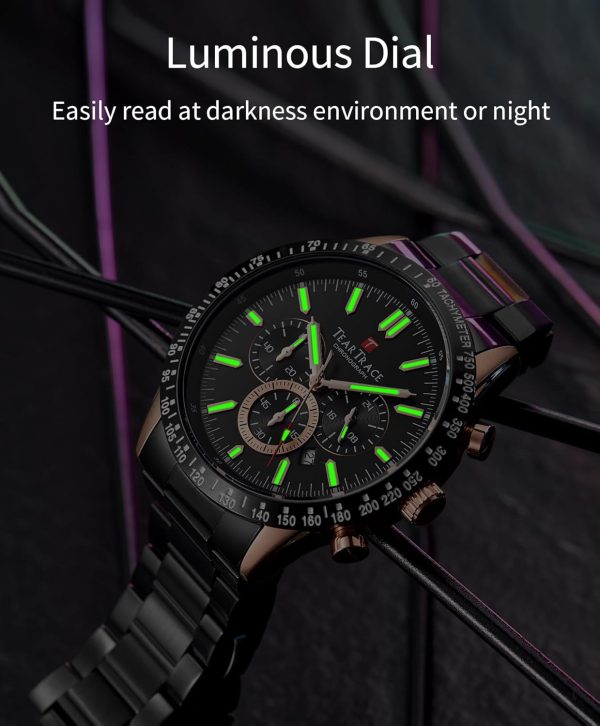 Mens Watches Analog Quartz Movement Big Face Waterproof Chronograph Wrist Watch Sport Work Classical Fashion Watches for Men with Leather Strap - Image 36