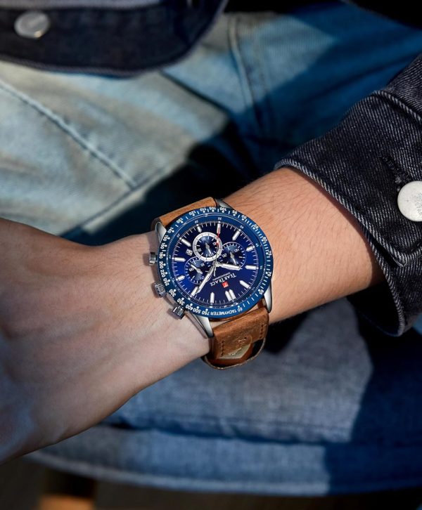Mens Watches Analog Quartz Movement Big Face Waterproof Chronograph Wrist Watch Sport Work Classical Fashion Watches for Men with Leather Strap - Image 38
