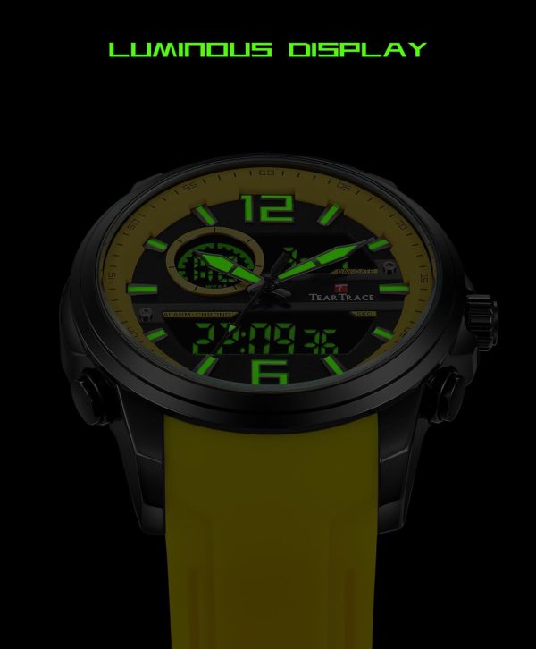 Men's Watches Analog Digital Quartz Sport Watches for Men Waterproof Chronograph Luminous Black/Orange/Red/Blue/Yellow Wrist Watch with Alarm - Image 6