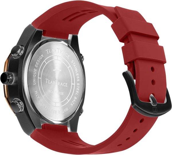 Men's Watch Analog-Digital Chronograph Waterproof Sport Watch Calendar Date Luminous Alarm Casual Work Hiking Running Wrist Watch with Second Hand and Silicone Strap - Image 9
