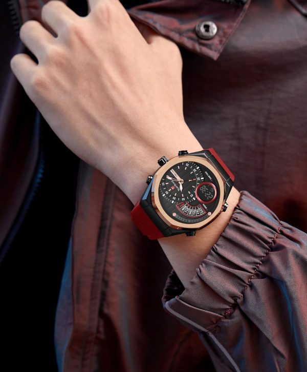 Men's Watch Analog-Digital Chronograph Waterproof Sport Watch Calendar Date Luminous Alarm Casual Work Hiking Running Wrist Watch with Second Hand and Silicone Strap - Image 13