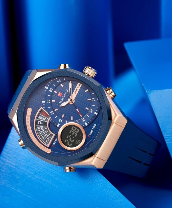 Men's Watch Analog-Digital Chronograph Waterproof Sport Watch Calendar Date Luminous Alarm Casual Work Hiking Running Wrist Watch with Second Hand and Silicone Strap - Image 34
