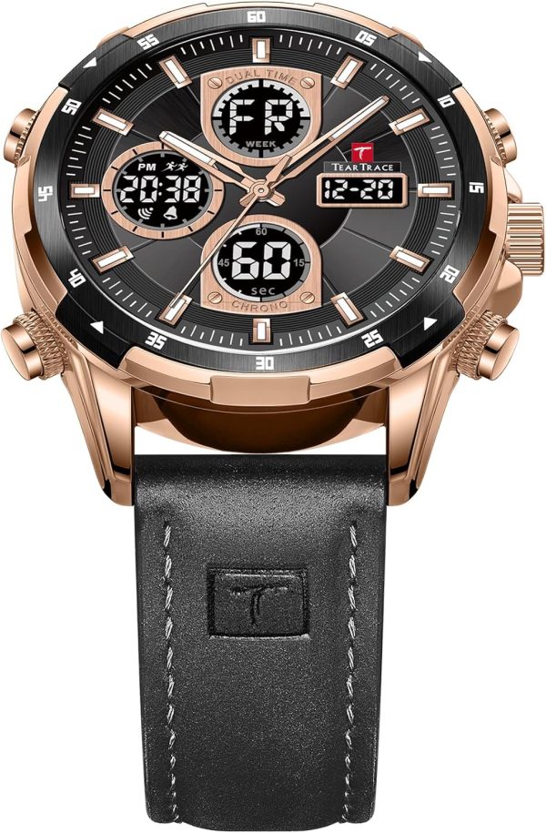 Men's Watch Analog-Digital Chronograph Waterproof Sport Watch Calendar Date Luminous Alarm Casual Work Hiking Running Wrist Watch with Second Hand and Silicone Strap - Image 43