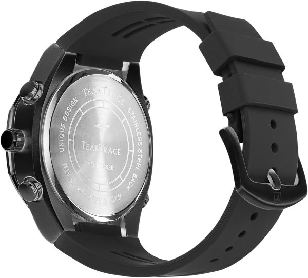 Men's Watch Analog-Digital Chronograph Waterproof Sport Watch Calendar Date Luminous Alarm Casual Work Hiking Running Wrist Watch with Second Hand and Silicone Strap - Image 45