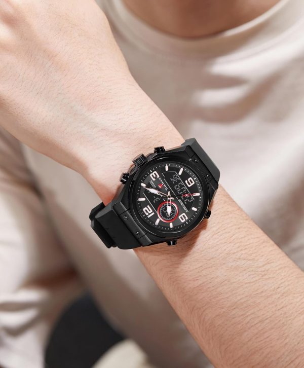 Men's Watch Analog-Digital Chronograph Waterproof Sport Watch Calendar Date Luminous Alarm Casual Work Hiking Running Wrist Watch with Second Hand and Silicone Strap - Image 52