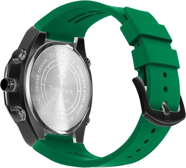 Men's Watch Analog-Digital Chronograph Waterproof Sport Watch Calendar Date Luminous Alarm Casual Work Hiking Running Wrist Watch with Second Hand and Silicone Strap - Image 58