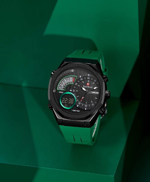 Men's Watch Analog-Digital Chronograph Waterproof Sport Watch Calendar Date Luminous Alarm Casual Work Hiking Running Wrist Watch with Second Hand and Silicone Strap - Image 63