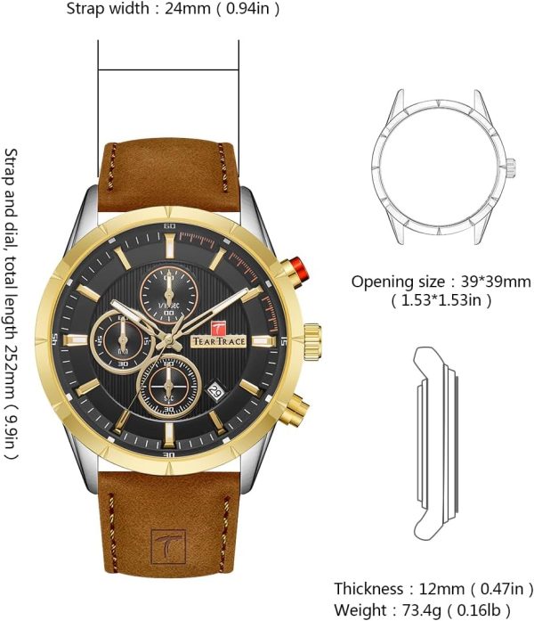 Mens Watches Analog Waterproof Watches for Men Chronograph Classical Fashion Dress Mens Wrist Watch Relojes para Hombres Christmas Gift for Men Husband Father - Image 11