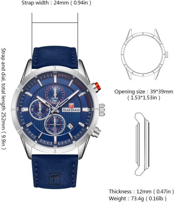 Mens Watches Analog Waterproof Watches for Men Chronograph Classical Fashion Dress Mens Wrist Watch Relojes para Hombres Christmas Gift for Men Husband Father - Image 25