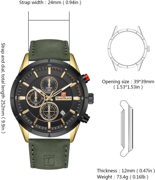 Mens Watches Analog Waterproof Watches for Men Chronograph Classical Fashion Dress Mens Wrist Watch Relojes para Hombres Christmas Gift for Men Husband Father - Image 47