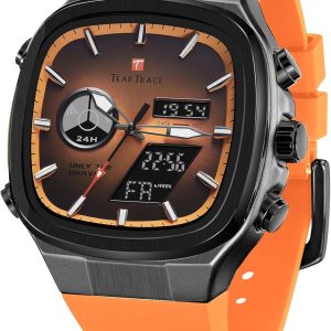 Men’s Watches Analog Digital Quartz Waterproof Sport Watches for Men Chronograph Alarm Multifunctional Wrist Watch with Silicone Strap