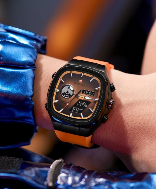 Men’s Watches Analog Digital Quartz Waterproof Sport Watches for Men Chronograph Alarm Multifunctional Wrist Watch with Silicone Strap - Image 3