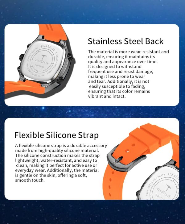 Men’s Watches Analog Digital Quartz Waterproof Sport Watches for Men Chronograph Alarm Multifunctional Wrist Watch with Silicone Strap - Image 4