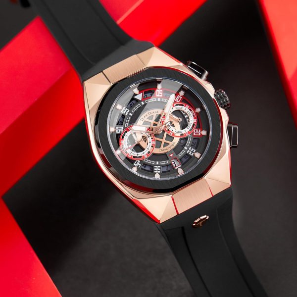 Mens Watches Analog Waterproof Fashion Date Wrist Watch, Skeleton Tonneau Watches for Men with Chronograph,Ideal for Sports Enthusiasts & Daily Wear - Perfect Gifts for Men - Image 10