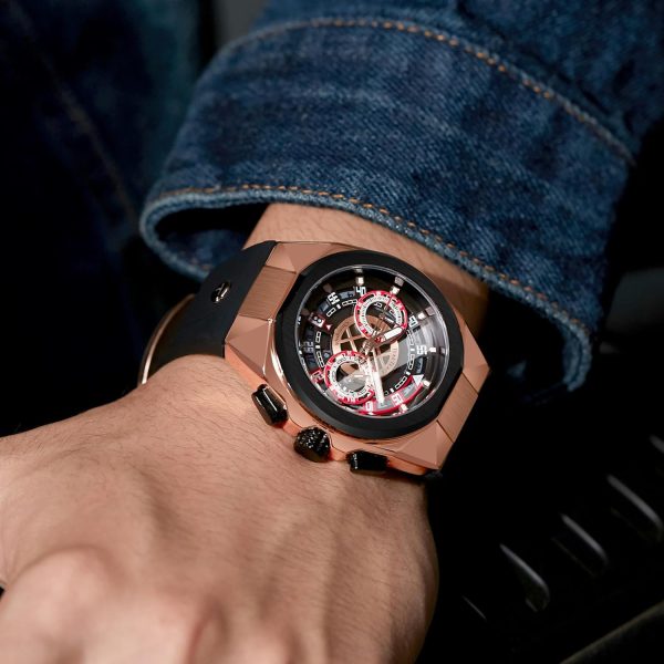 Mens Watches Analog Waterproof Fashion Date Wrist Watch, Skeleton Tonneau Watches for Men with Chronograph,Ideal for Sports Enthusiasts & Daily Wear - Perfect Gifts for Men - Image 11