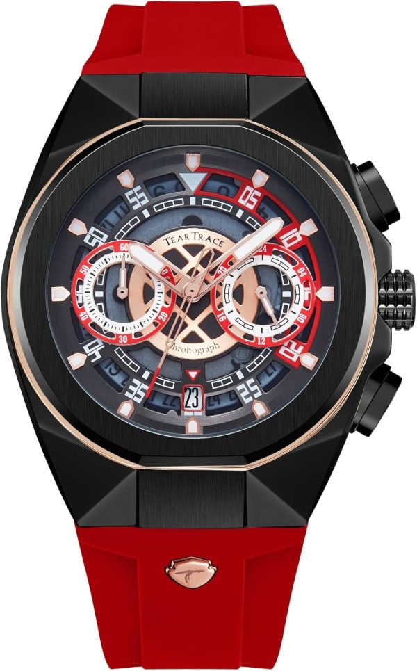 Mens Watches Analog Waterproof Fashion Date Wrist Watch, Skeleton Tonneau Watches for Men with Chronograph,Ideal for Sports Enthusiasts & Daily Wear - Perfect Gifts for Men - Image 18