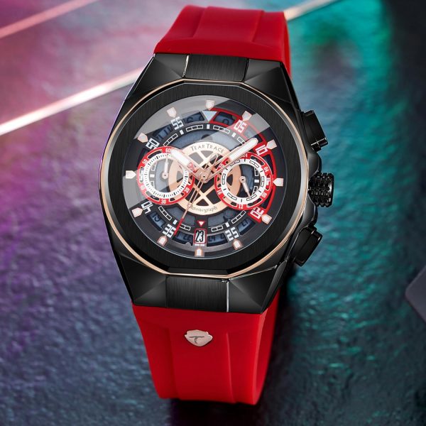 Mens Watches Analog Waterproof Fashion Date Wrist Watch, Skeleton Tonneau Watches for Men with Chronograph,Ideal for Sports Enthusiasts & Daily Wear - Perfect Gifts for Men - Image 20