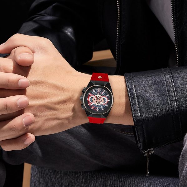 Mens Watches Analog Waterproof Fashion Date Wrist Watch, Skeleton Tonneau Watches for Men with Chronograph,Ideal for Sports Enthusiasts & Daily Wear - Perfect Gifts for Men - Image 26