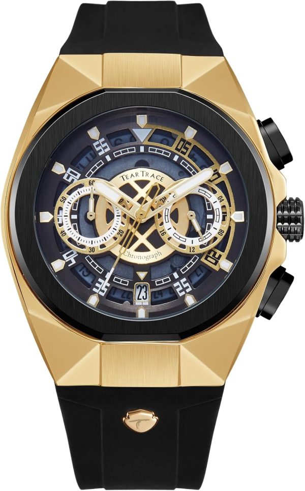 Mens Watches Analog Waterproof Fashion Date Wrist Watch, Skeleton Tonneau Watches for Men with Chronograph,Ideal for Sports Enthusiasts & Daily Wear - Perfect Gifts for Men - Image 27