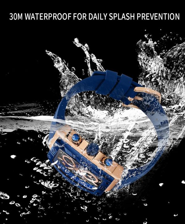 Mens Watches Analog Waterproof Fashion Date Wrist Watch, Skeleton Tonneau Watches for Men with Chronograph,Ideal for Sports Enthusiasts & Daily Wear - Perfect Gifts for Men - Image 41