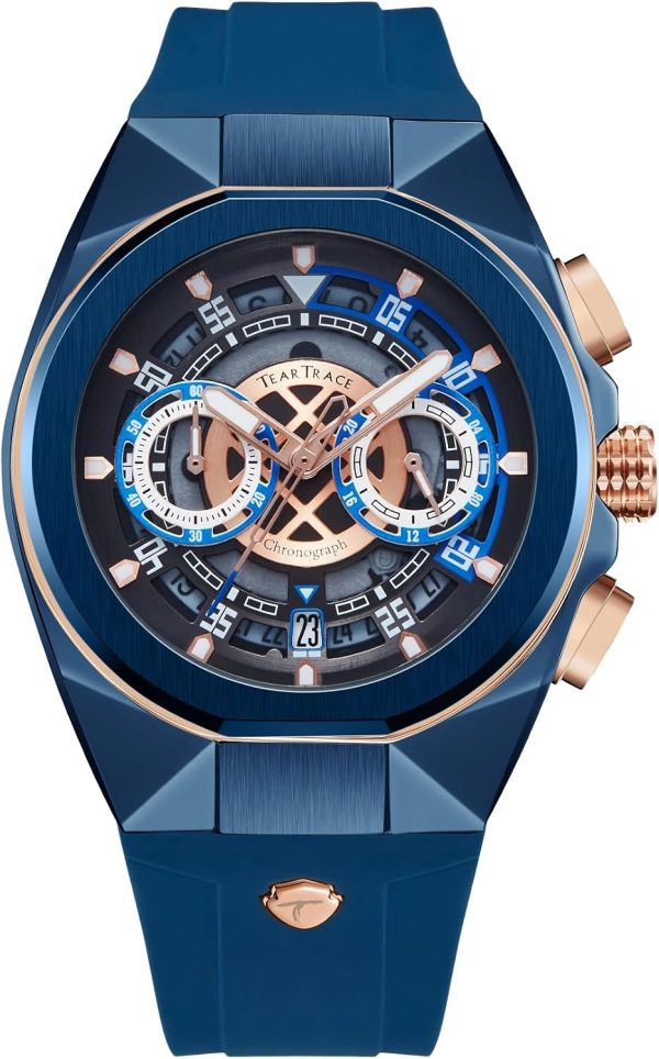 Mens Watches Analog Waterproof Fashion Date Wrist Watch, Skeleton Tonneau Watches for Men with Chronograph,Ideal for Sports Enthusiasts & Daily Wear - Perfect Gifts for Men - Image 43