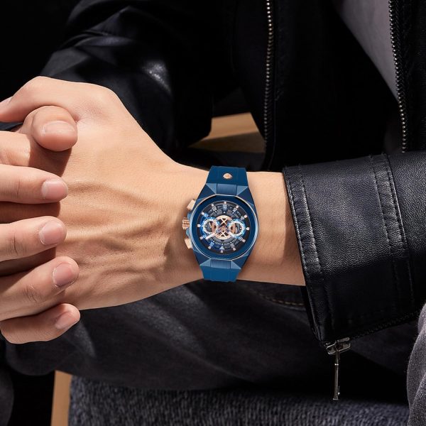 Mens Watches Analog Waterproof Fashion Date Wrist Watch, Skeleton Tonneau Watches for Men with Chronograph,Ideal for Sports Enthusiasts & Daily Wear - Perfect Gifts for Men - Image 52
