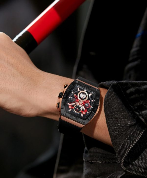 Mens Watches Analog Waterproof Fashion Date Wrist Watch, Skeleton Tonneau Watches for Men with Chronograph,Ideal for Sports Enthusiasts & Daily Wear - Perfect Gifts for Men - Image 54