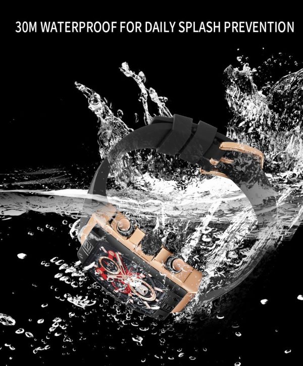Mens Watches Analog Waterproof Fashion Date Wrist Watch, Skeleton Tonneau Watches for Men with Chronograph,Ideal for Sports Enthusiasts & Daily Wear - Perfect Gifts for Men - Image 57