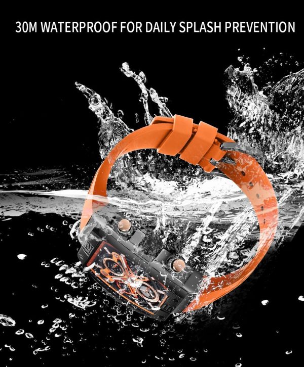 Mens Watches Analog Waterproof Fashion Date Wrist Watch, Skeleton Tonneau Watches for Men with Chronograph,Ideal for Sports Enthusiasts & Daily Wear - Perfect Gifts for Men - Image 62