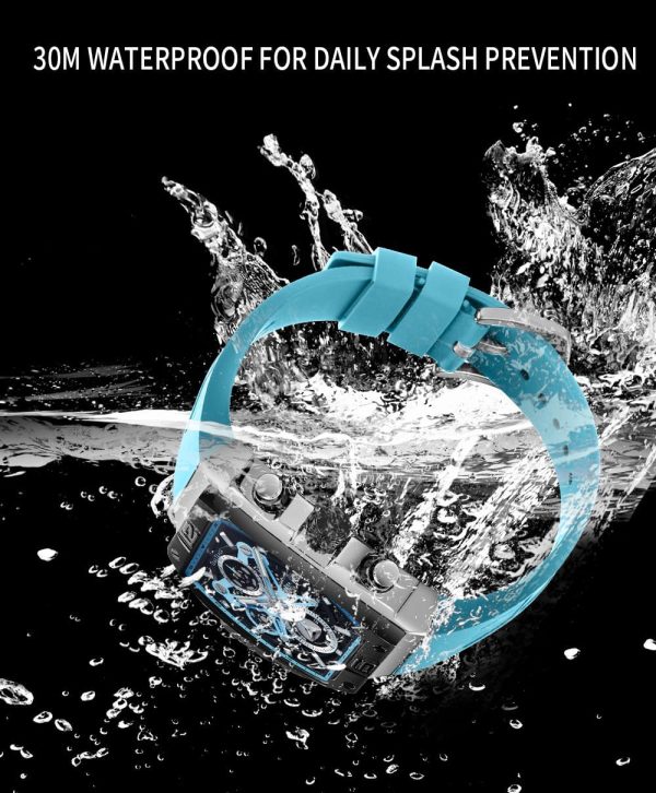 Mens Watches Analog Waterproof Fashion Date Wrist Watch, Skeleton Tonneau Watches for Men with Chronograph,Ideal for Sports Enthusiasts & Daily Wear - Perfect Gifts for Men - Image 72