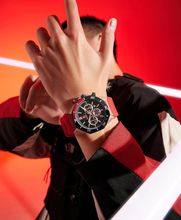Watches for Men Luxury Chronograph 3ATM Waterproof Quartz Sport Wrist Watches Multifunctional with Silicone Strap Casual Work Mens Watches - Image 6