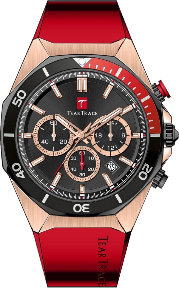 Watches for Men Luxury Chronograph 3ATM Waterproof Quartz Sport Wrist Watches Multifunctional with Silicone Strap Casual Work Mens Watches - Image 9
