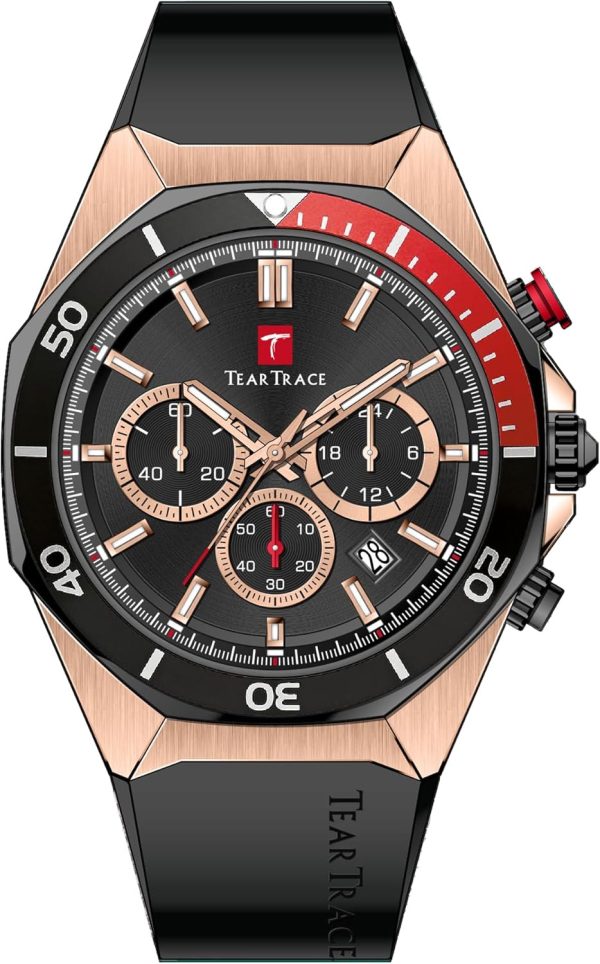 Watches for Men Luxury Chronograph 3ATM Waterproof Quartz Sport Wrist Watches Multifunctional with Silicone Strap Casual Work Mens Watches - Image 18