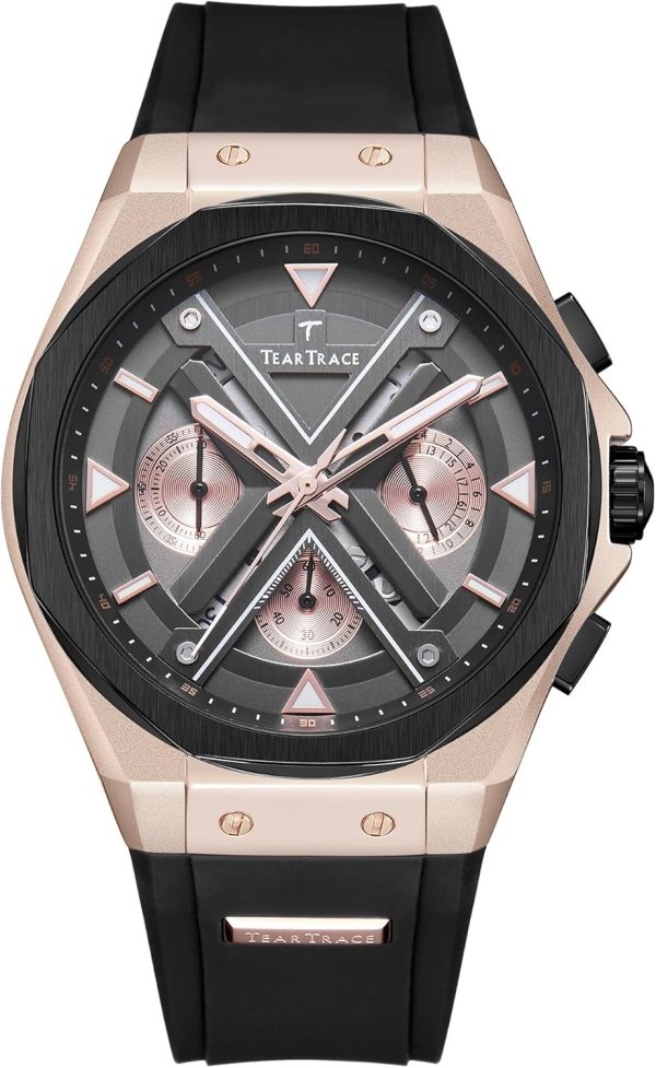 Watches for Men Luxury Chronograph 3ATM Waterproof Quartz Sport Wrist Watches Multifunctional with Silicone Strap Casual Work Mens Watches - Image 19
