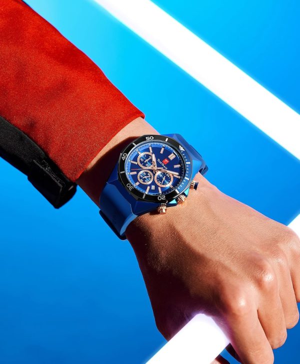 Watches for Men Luxury Chronograph 3ATM Waterproof Quartz Sport Wrist Watches Multifunctional with Silicone Strap Casual Work Mens Watches - Image 33