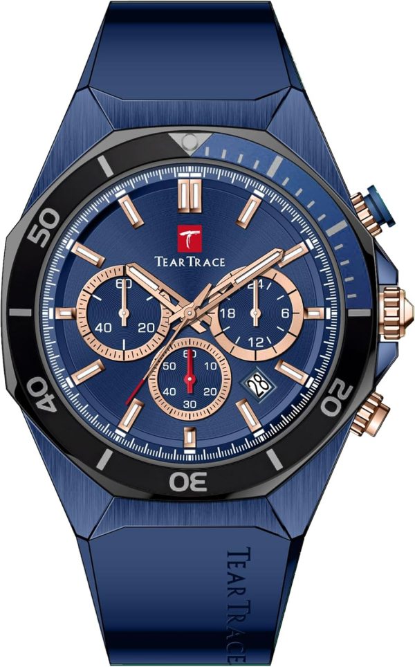 Watches for Men Luxury Chronograph 3ATM Waterproof Quartz Sport Wrist Watches Multifunctional with Silicone Strap Casual Work Mens Watches - Image 36
