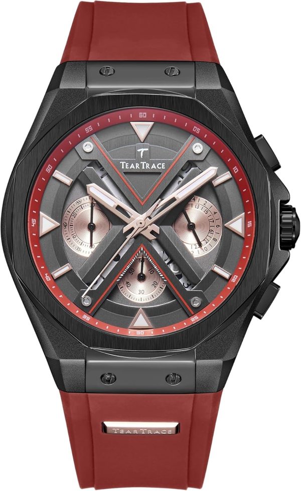 Watches for Men Luxury Chronograph 3ATM Waterproof Quartz Sport Wrist Watches Multifunctional with Silicone Strap Casual Work Mens Watches - Image 37
