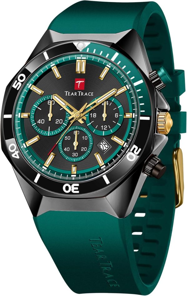 Watches for Men Luxury Chronograph 3ATM Waterproof Quartz Sport Wrist Watches Multifunctional with Silicone Strap Casual Work Mens Watches - Image 60