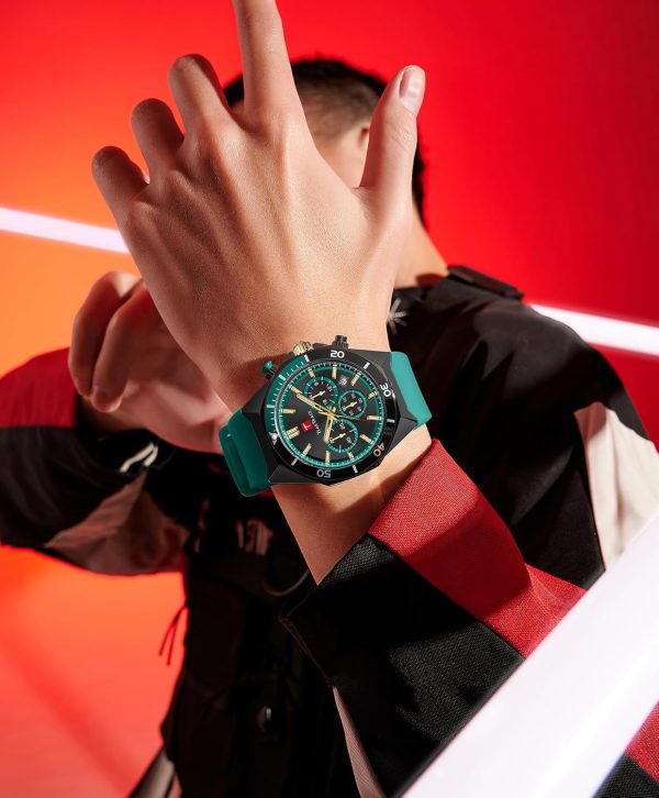 Watches for Men Luxury Chronograph 3ATM Waterproof Quartz Sport Wrist Watches Multifunctional with Silicone Strap Casual Work Mens Watches - Image 65